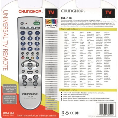 Универсальный пульт Chunghop RM-L190 (для TV)
