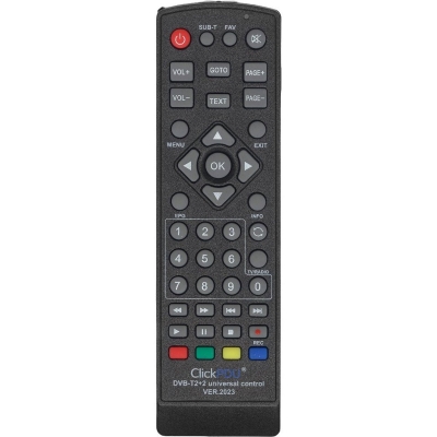 Универсальный пульт ClickPdu DVB-T2+2 (ver.2023 для разных моделей приставок DVB-T2)