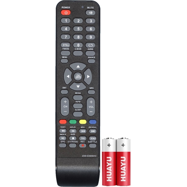 Пульт Huayu для Shivaki 2200-ED00SH (2200-ED00SHIV) (в коробке + 2батарейки)