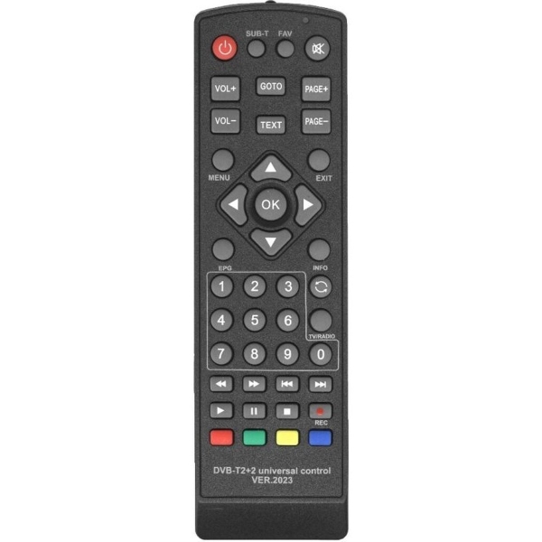 Универсальный пульт Huayu DVB-T2+2 (ver.2023 для приставок DVB-T2 и IP TV)